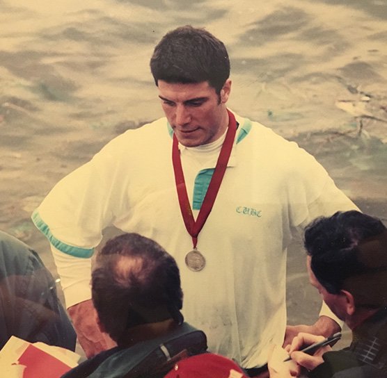 Being interviewed at the 1998 Regatta